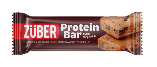 Züber Kakao Parçacıklı Protein Bar 35g