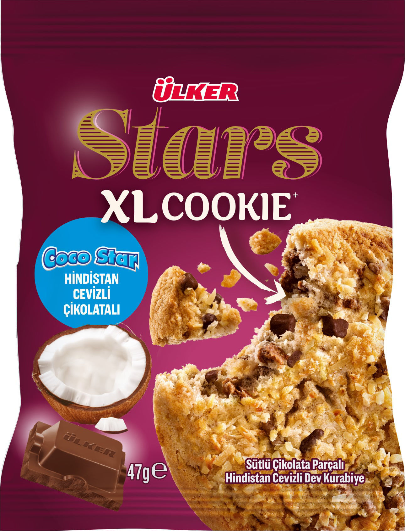 Ülker Stars Xl Cookıe Cocostar 47Gr