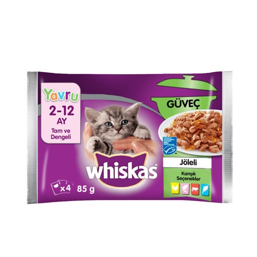 Whiskas Pouch Etli Yavru Kedi Maması 340 Gr (4'lü Paket)