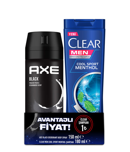 Axe Black Sprey Deodorant+Clear Sport Şampuan