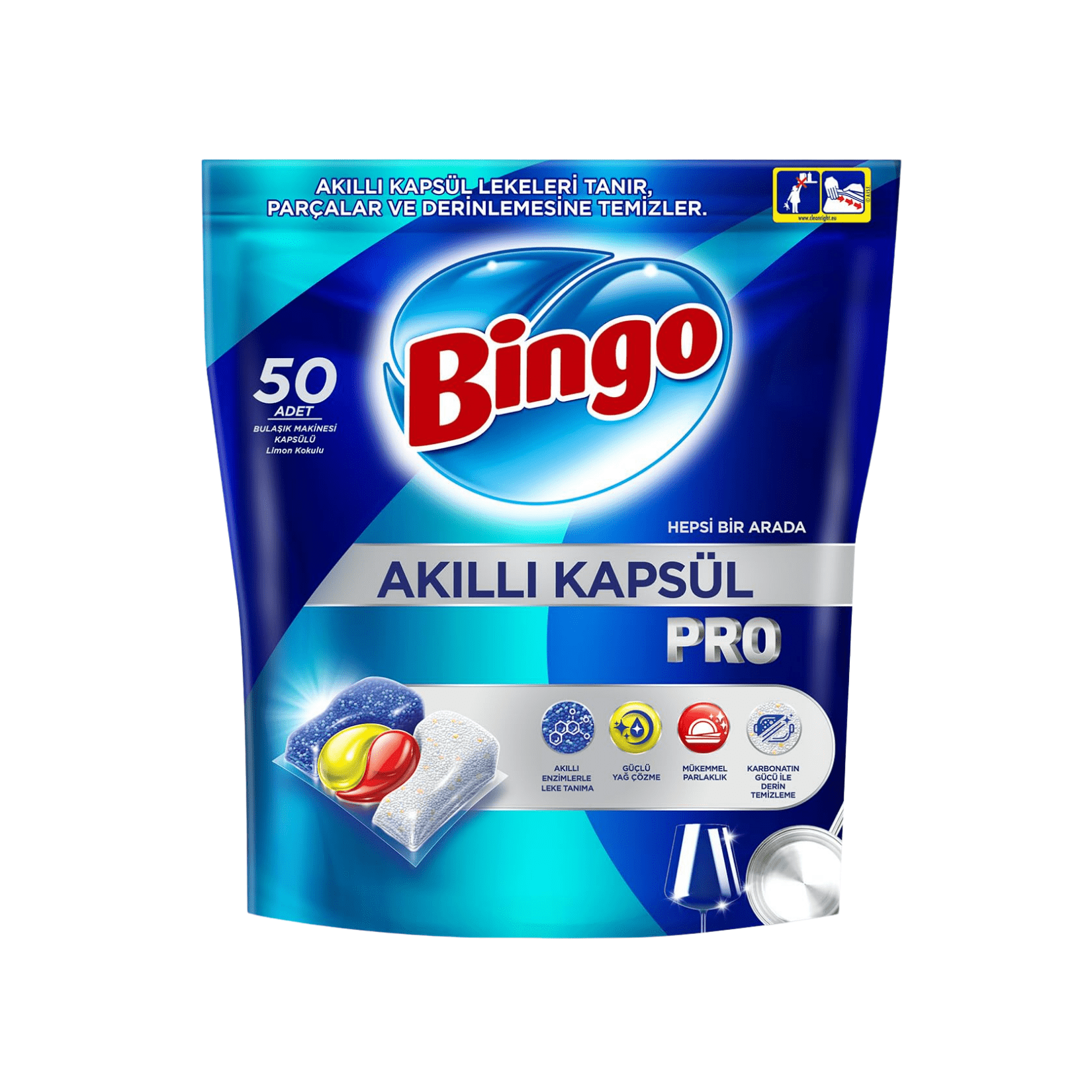 Bingo Hepsi Bir Arada Bulaşık Tableti 50 Adet