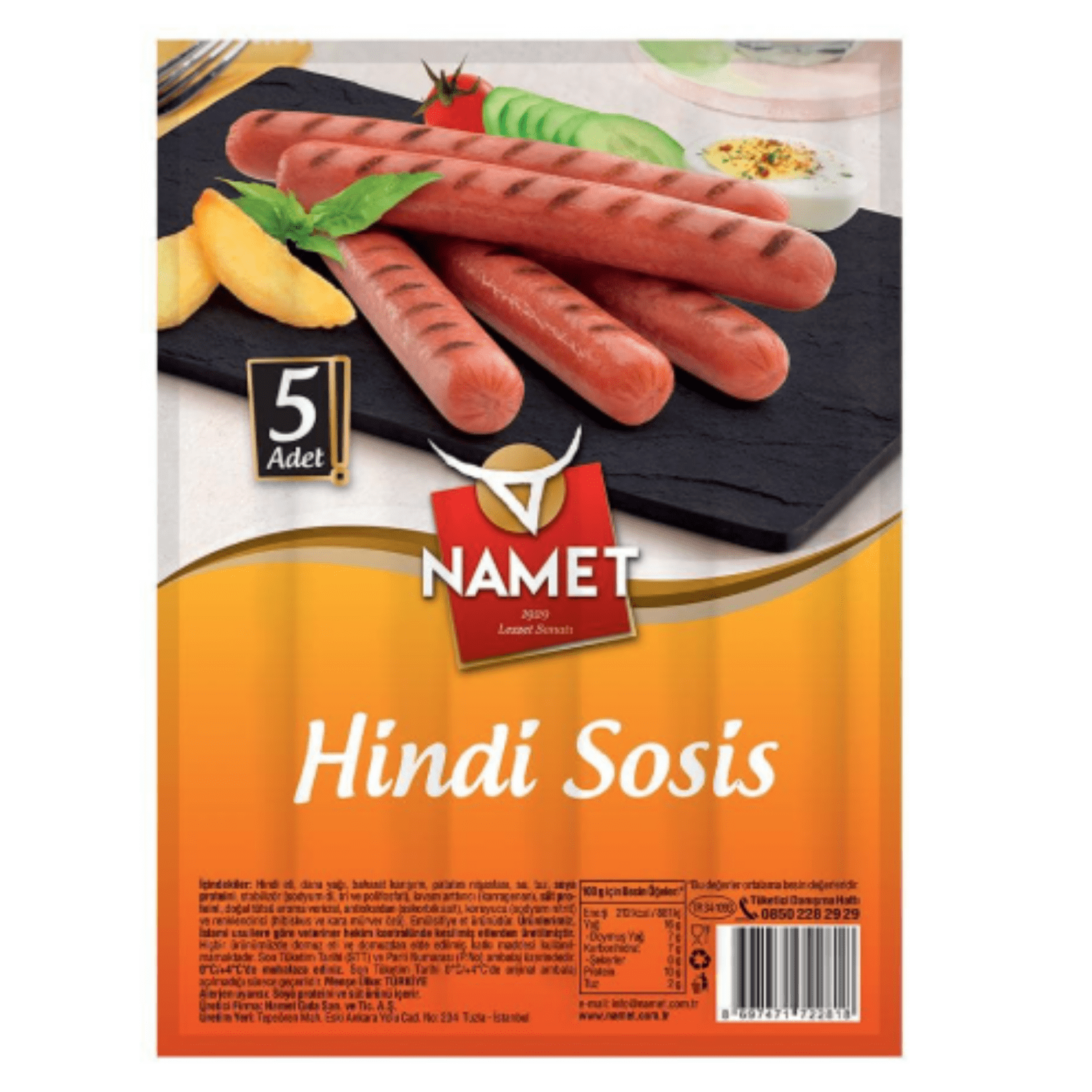 Namet Hindi Uzun Sosis 210 Gr