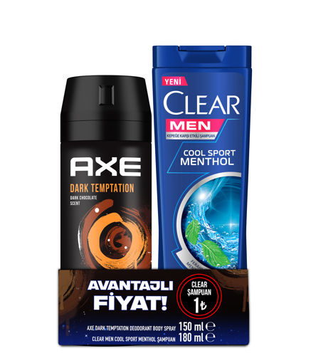 Axe Dark Temptation Sprey Deodorant+Clear Sport Şampuan